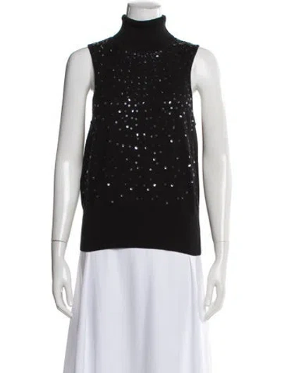 Pre-owned Cinq À Sept Turtleneck Sweater In Black