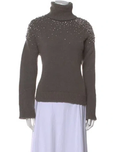 Pre-owned Cinq À Sept Turtleneck Sweater In Gray
