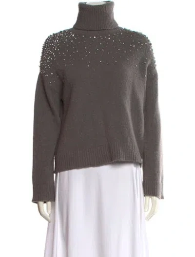 Pre-owned Cinq À Sept Turtleneck Sweater In Gray