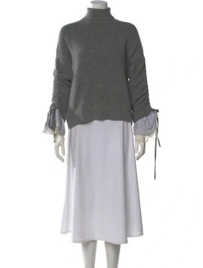 Pre-owned Cinq À Sept Turtleneck Sweater In Gray