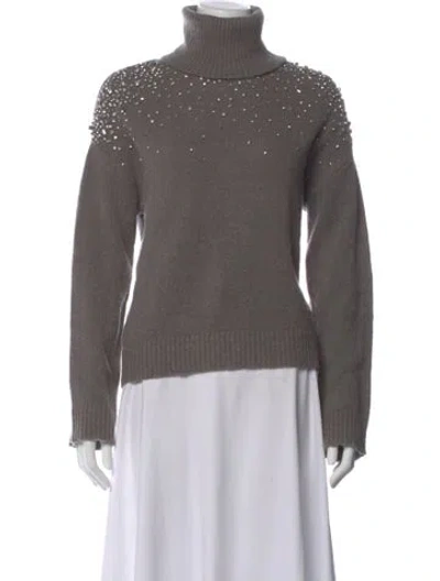 Pre-owned Cinq À Sept Turtleneck Sweater In Gray
