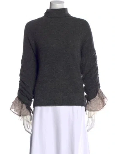 Pre-owned Cinq À Sept Turtleneck Sweater In Gray