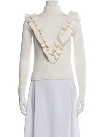 Pre-owned Cinq À Sept Turtleneck Sweater W/ Tags In White