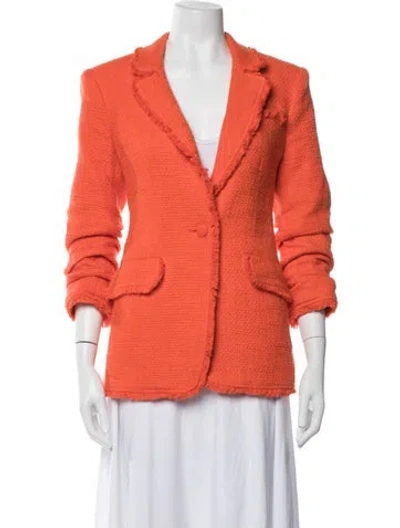 Pre-owned Cinq À Sept Tweed Blazer W/ Tags In Orange