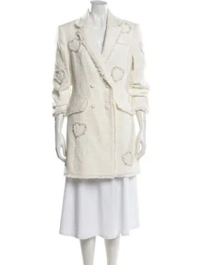 Pre-owned Cinq À Sept Tweed Coat W/ Tags In Neutrals
