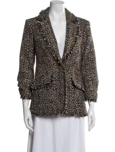 Pre-owned Cinq À Sept Tweed Pattern Blazer