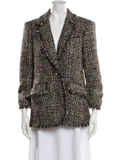 Pre-owned Cinq À Sept Tweed Pattern Blazer