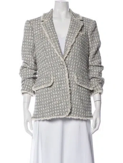 Pre-owned Cinq À Sept Tweed Pattern Blazer In Blue