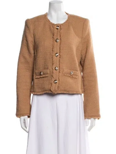 Pre-owned Cinq À Sept Tweed Pattern Blazer In Brown