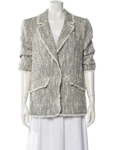 Pre-owned Cinq À Sept Tweed Pattern Blazer In Neutral