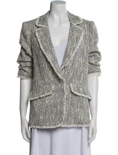Pre-owned Cinq À Sept Tweed Pattern Blazer In Neutral
