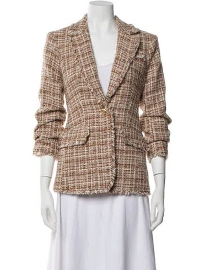 Pre-owned Cinq À Sept Tweed Pattern Blazer In Neutral