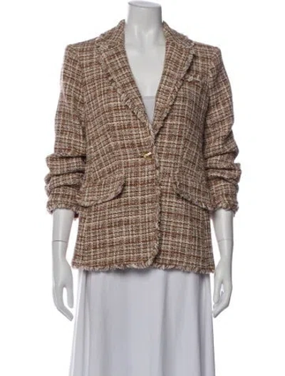 Pre-owned Cinq À Sept Tweed Pattern Blazer In Neutral