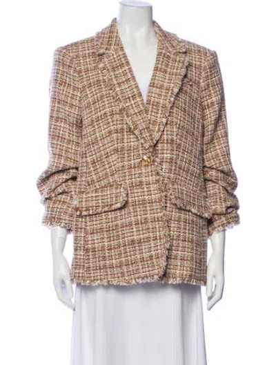 Pre-owned Cinq À Sept Tweed Pattern Blazer In Neutral