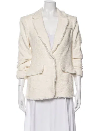 Pre-owned Cinq À Sept Tweed Pattern Blazer In Neutral