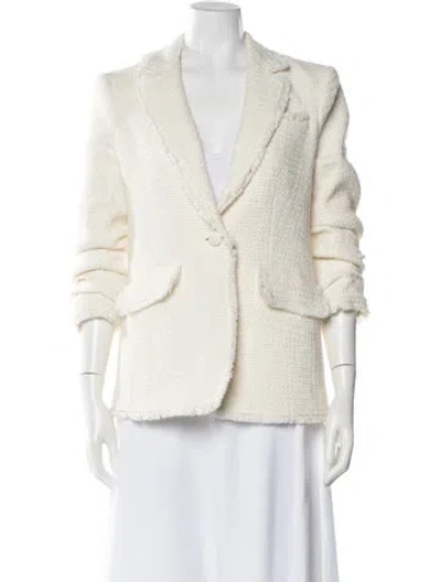 Pre-owned Cinq À Sept Tweed Pattern Blazer In Neutral