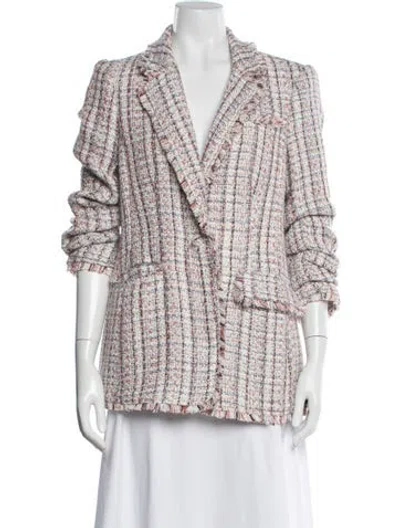 Pre-owned Cinq À Sept Tweed Pattern Blazer In Neutrals