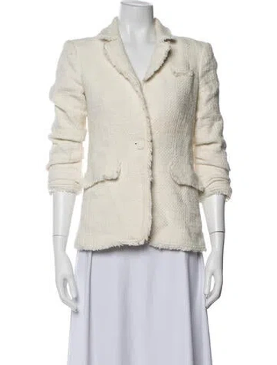 Pre-owned Cinq À Sept Tweed Pattern Blazer In Neutrals