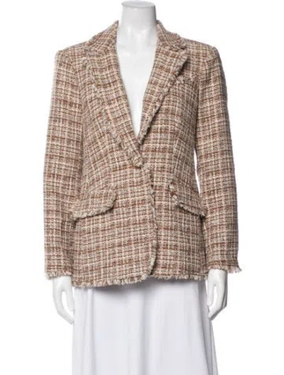Pre-owned Cinq À Sept Tweed Pattern Blazer In Neutrals