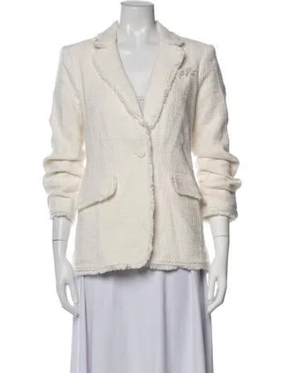 Pre-owned Cinq À Sept Tweed Pattern Blazer In Neutrals