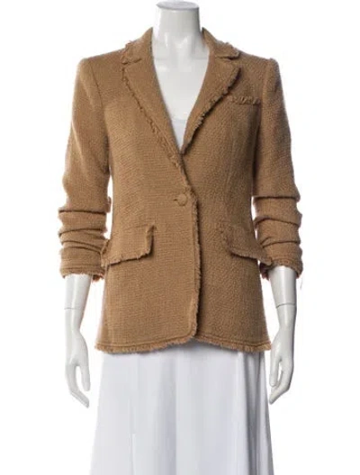 Pre-owned Cinq À Sept Tweed Pattern Blazer In Neutrals