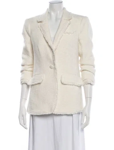 Pre-owned Cinq À Sept Tweed Pattern Blazer In Neutrals