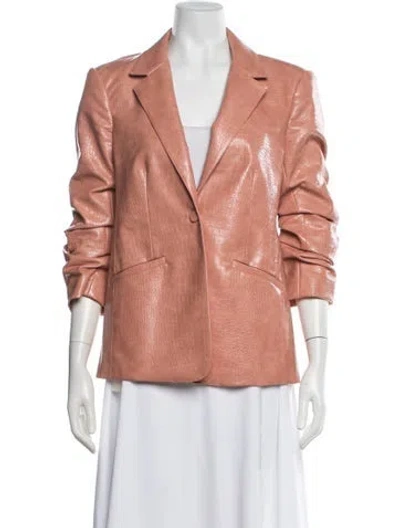 Pre-owned Cinq À Sept Tweed Pattern Blazer In Pink