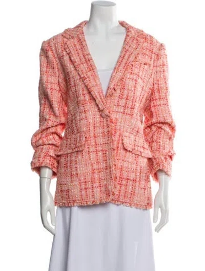 Pre-owned Cinq À Sept Tweed Pattern Blazer W/ Tags In Pink