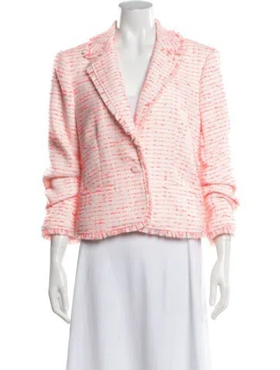 Pre-owned Cinq À Sept Tweed Pattern Blazer W/ Tags In Pink/white