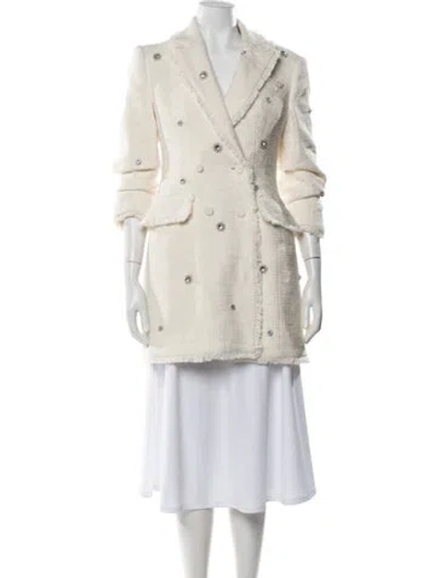Pre-owned Cinq À Sept Tweed Pattern Coat In Neutrals