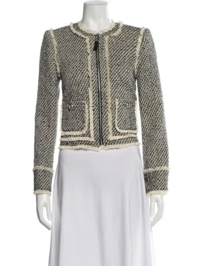 Pre-owned Cinq À Sept Tweed Pattern Evening Jacket In Multi