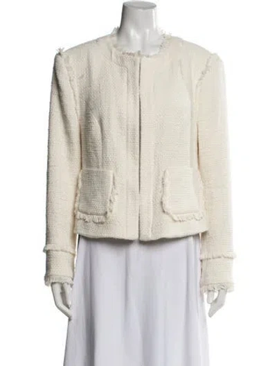 Pre-owned Cinq À Sept Tweed Pattern Jacket In Neutral