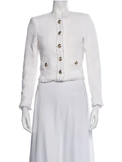 Pre-owned Cinq À Sept Tweed Pattern Jacket In Neutrals