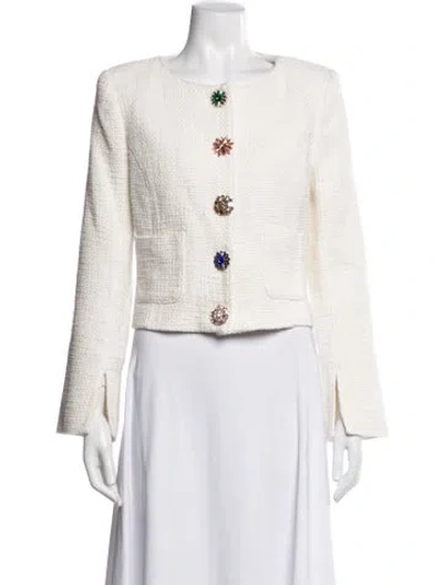 Pre-owned Cinq À Sept Tweed Pattern Jacket In Neutrals