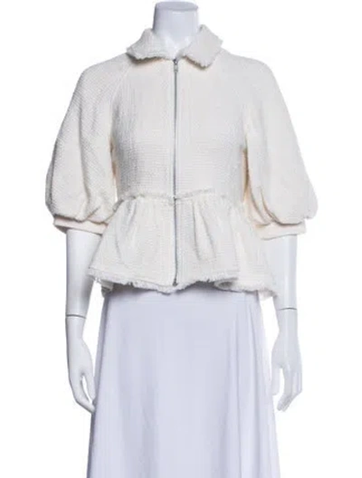 Pre-owned Cinq À Sept Tweed Pattern Jacket In Neutrals