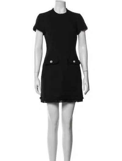 Pre-owned Cinq À Sept Tweed Pattern Mini Dress In Blue