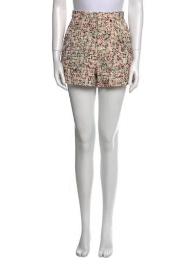 Pre-owned Cinq À Sept Tweed Pattern Mini Shorts In Black