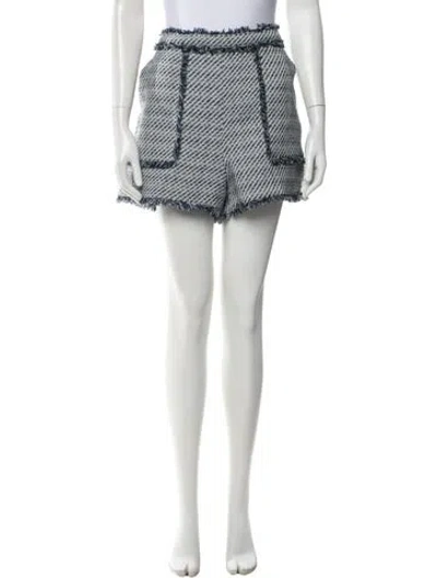 Pre-owned Cinq À Sept Tweed Pattern Mini Shorts In Blue