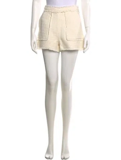 Pre-owned Cinq À Sept Tweed Pattern Mini Shorts In Brown