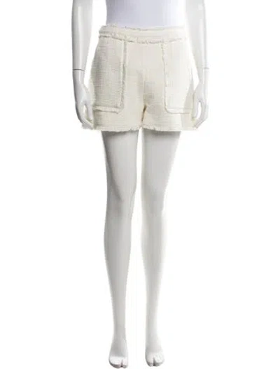 Pre-owned Cinq À Sept Tweed Pattern Mini Shorts In Neutral