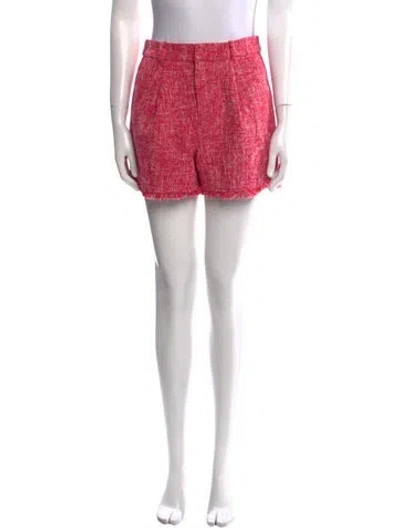 Pre-owned Cinq À Sept Tweed Pattern Mini Shorts In Pink
