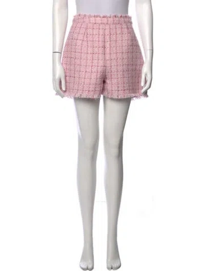 Pre-owned Cinq À Sept Tweed Pattern Mini Shorts In Pink