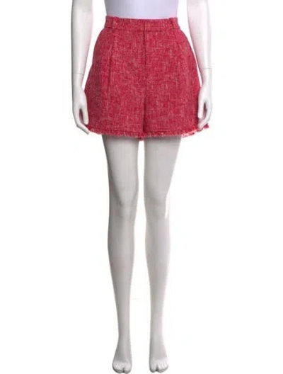 Pre-owned Cinq À Sept Tweed Pattern Mini Shorts In Pink