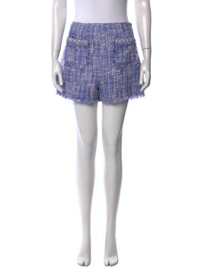 Pre-owned Cinq À Sept Tweed Pattern Mini Shorts In Pink