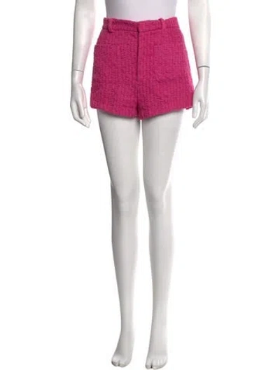 Pre-owned Cinq À Sept Tweed Pattern Mini Shorts In Pink