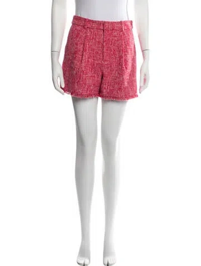 Pre-owned Cinq À Sept Tweed Pattern Mini Shorts In Pink