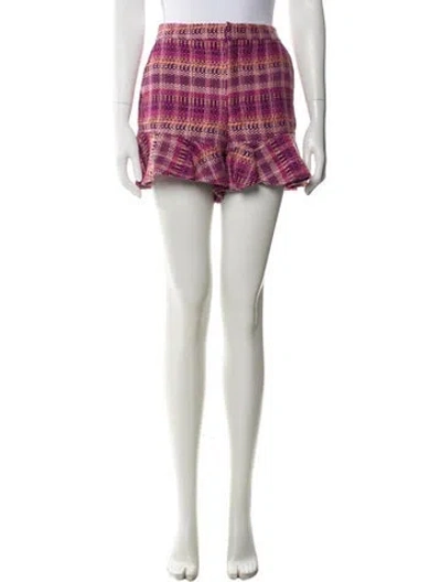 Pre-owned Cinq À Sept Tweed Pattern Mini Shorts In Purple