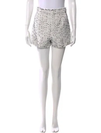 Pre-owned Cinq À Sept Tweed Pattern Mini Shorts In Red