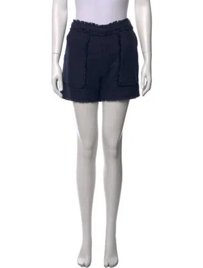 Pre-owned Cinq À Sept Tweed Pattern Mini Shorts W/ Tags In Blue