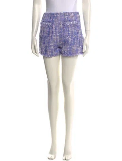Pre-owned Cinq À Sept Tweed Pattern Mini Shorts W/ Tags In Neutral